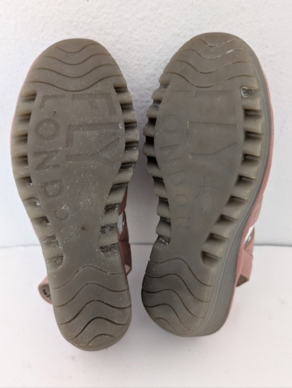 Fly London Leather Wedge Yito Blush Pink Lace Up Sandals Women's Size 38 - Picture 5 of 7